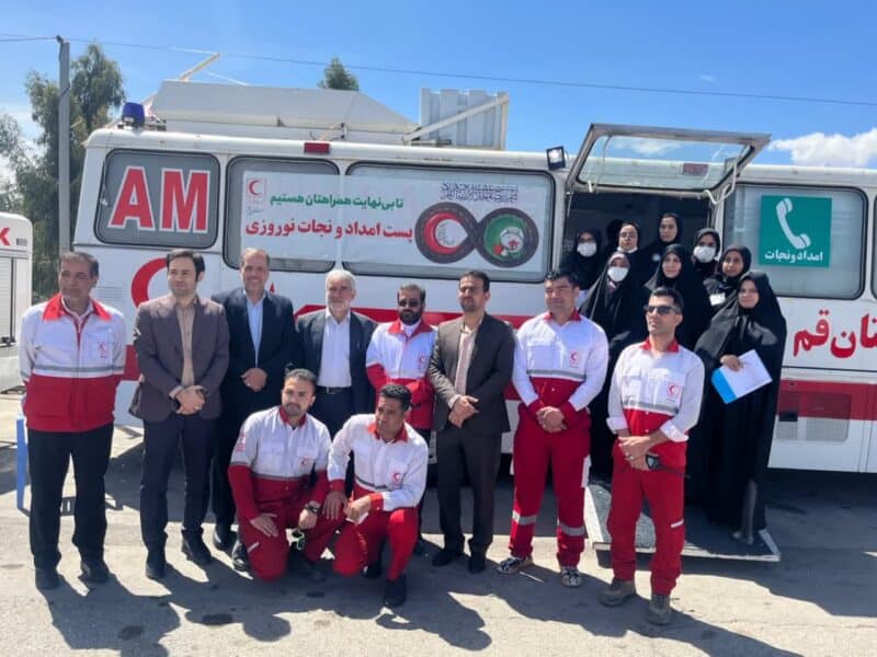 بازدید اعضای شورای اسلامی شهر قم از روند اجرای طرح ملی خدمات نوروزی هلال‌احمر